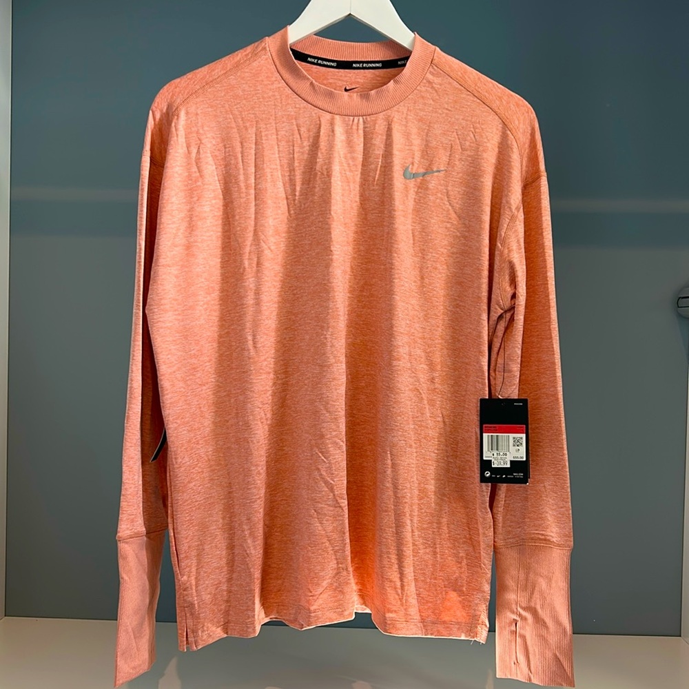 NWT NIKE long sleeve. Nike Dry style. Size large. Weathered orange. Gorgeous